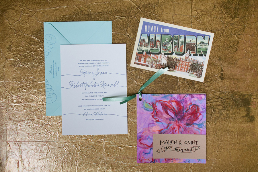 creative artistic wedding invitation suite