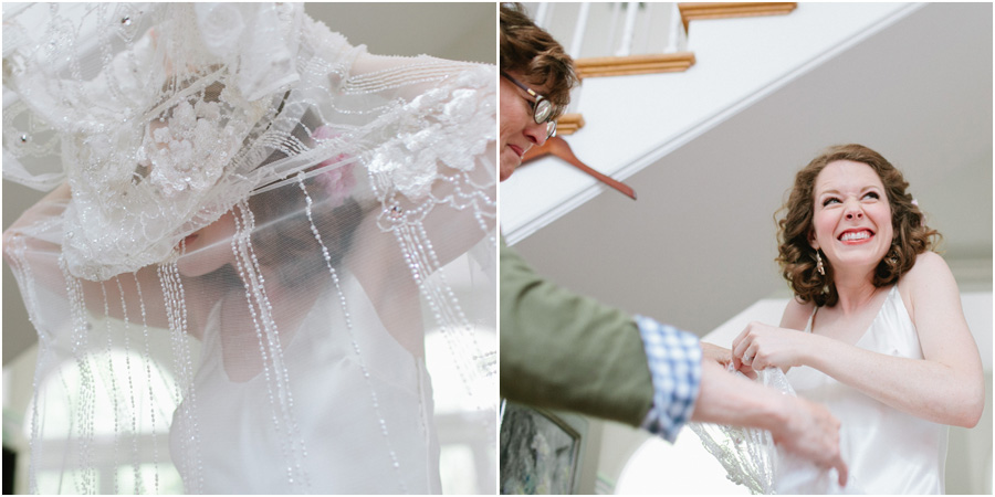 getting ready for wedding at home