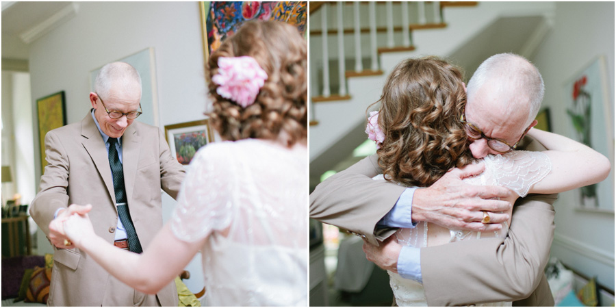 sweet bride and father