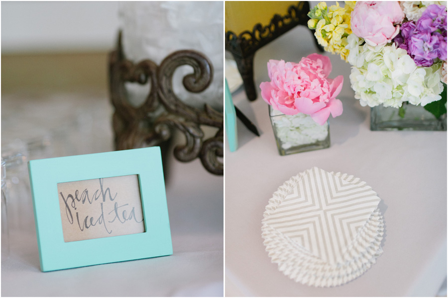 peach tea and chevron napkins