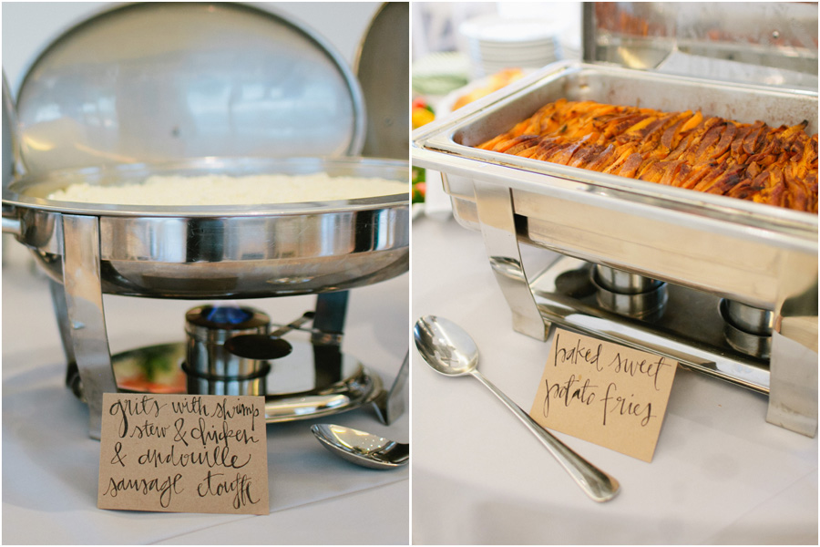 shrimp and grits and baked sweet potato fries