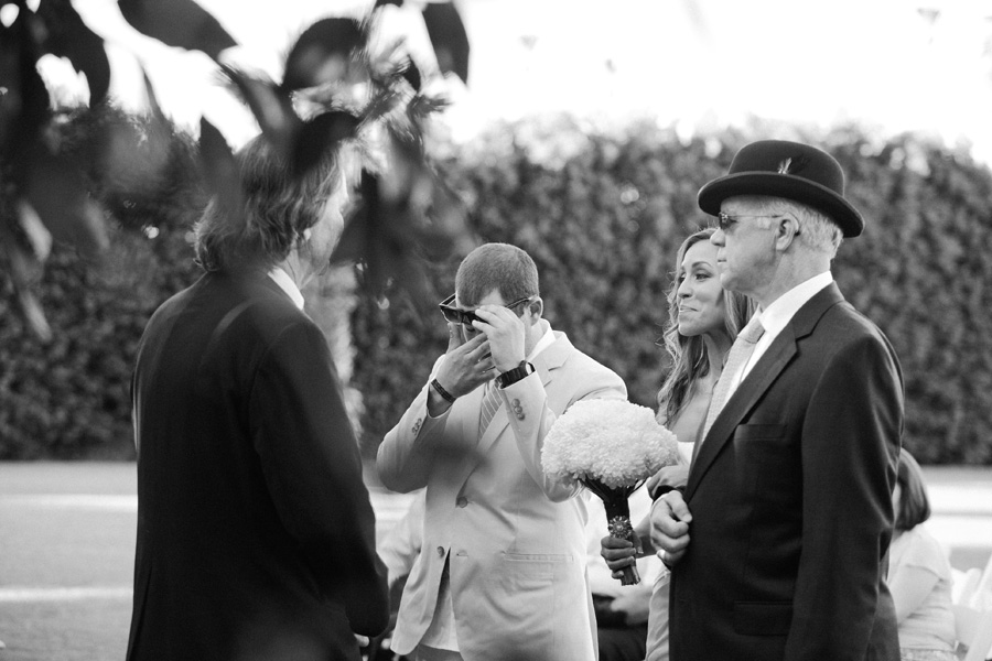 groom crying during ceremony
