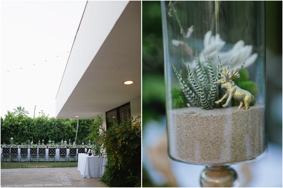 gold plastic animals in wedding decor