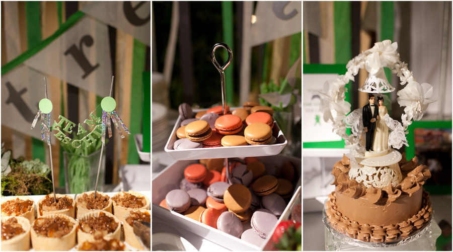 mini pies and macaroons