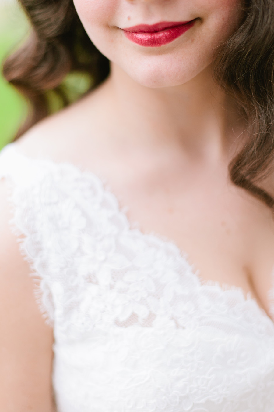 bride with red lips