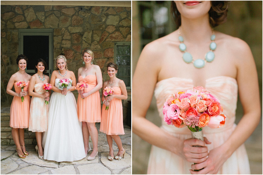peach bridesmaid dresses