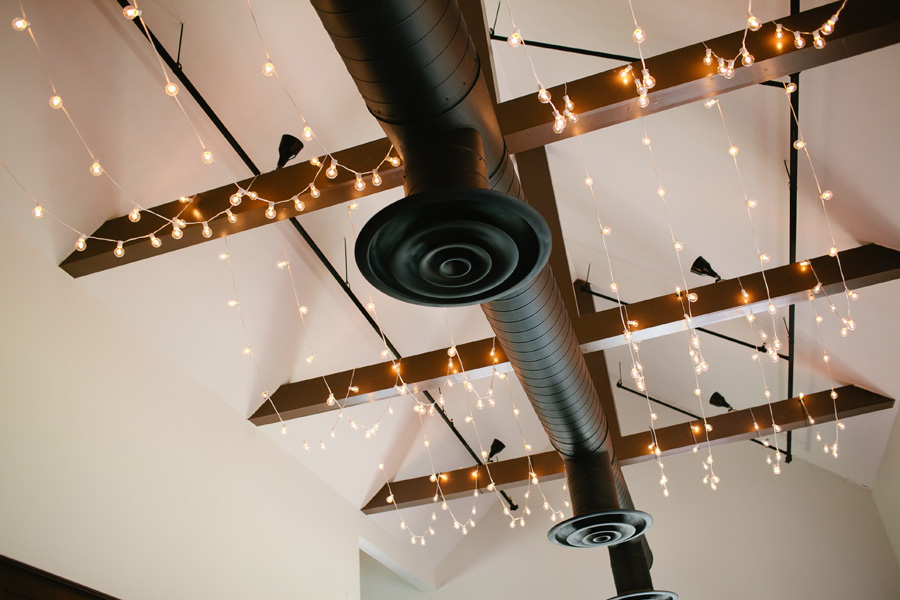 string lights at reception