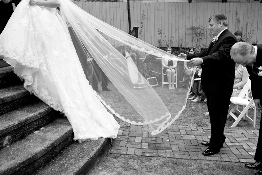 dad straightening bride