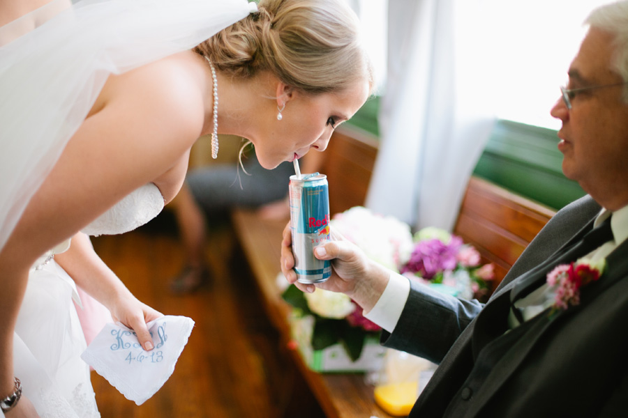 bride drinking red bull