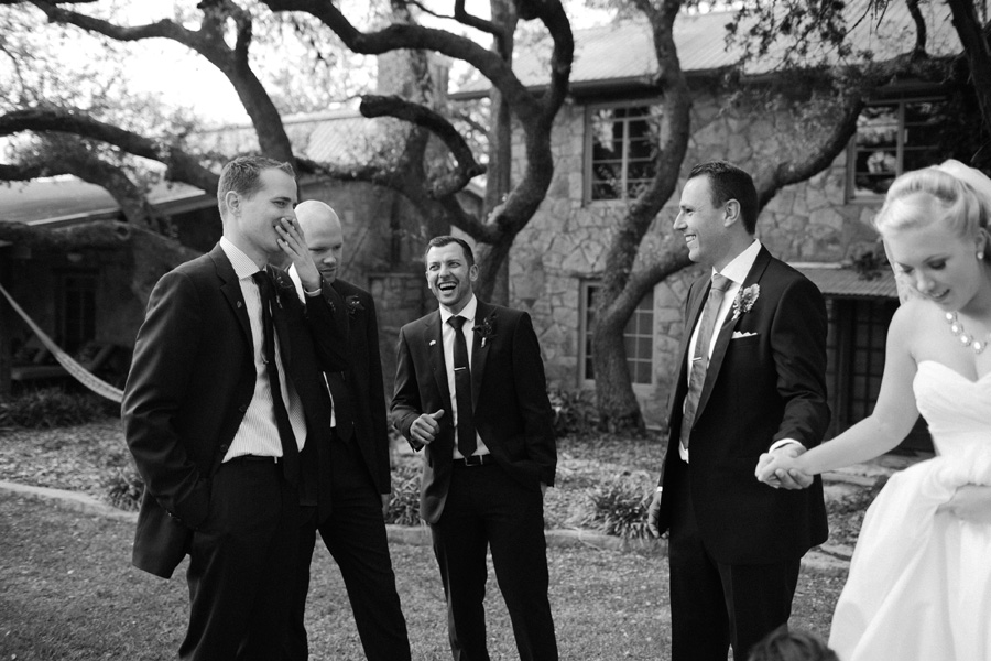 laughing groomsmen