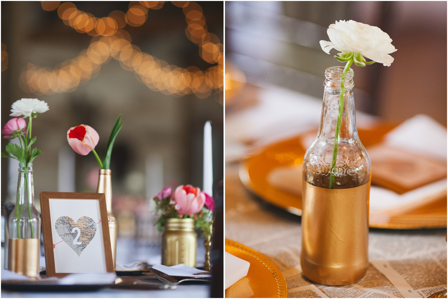 pink and gold wedding