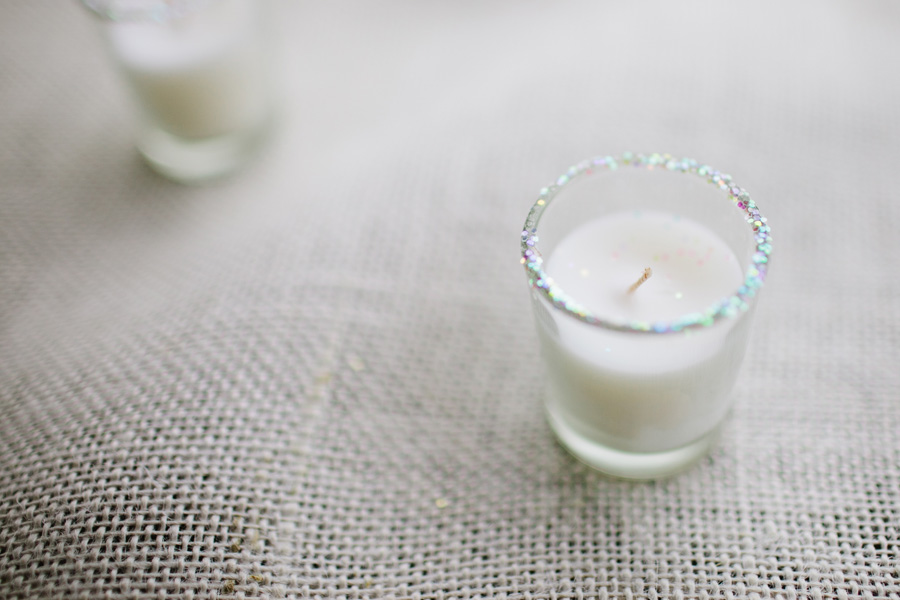glitter on candles