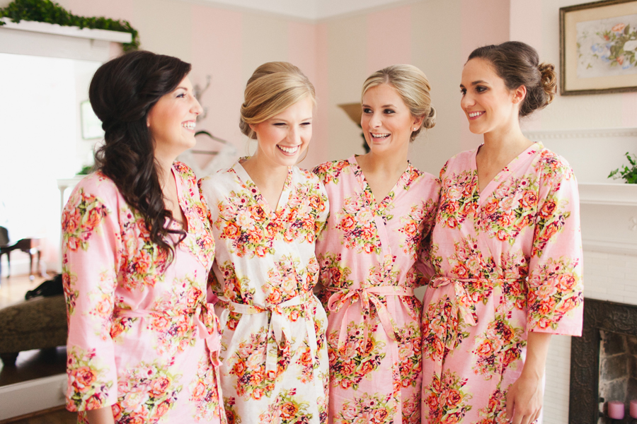 floral robes for bridesmaids