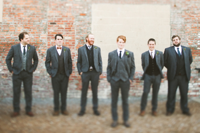 dashing groomsmen in tweed suits