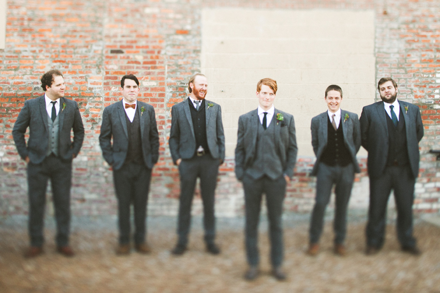 dashing groomsmen in tweed suits