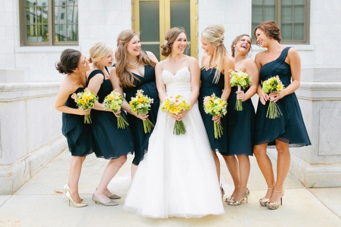 navy and yellow wedding