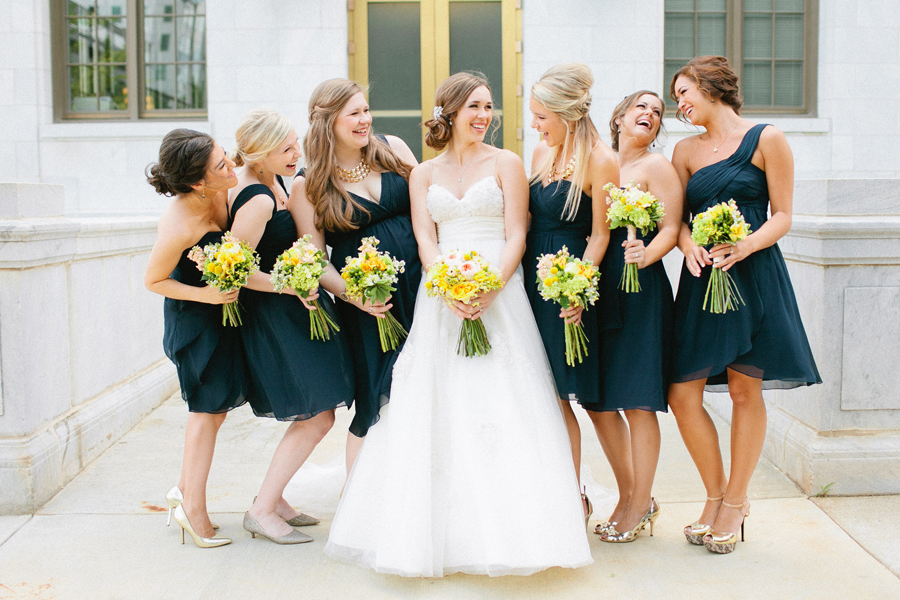 navy and yellow wedding