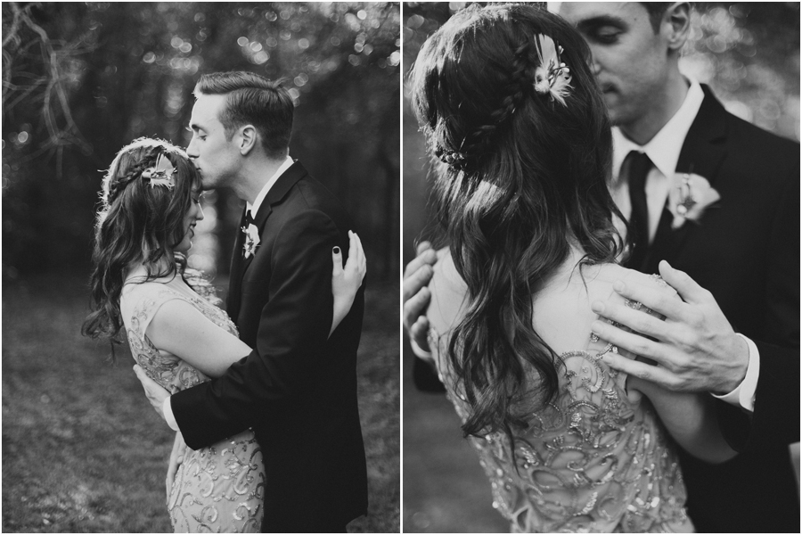 romantic black and white wedding photography