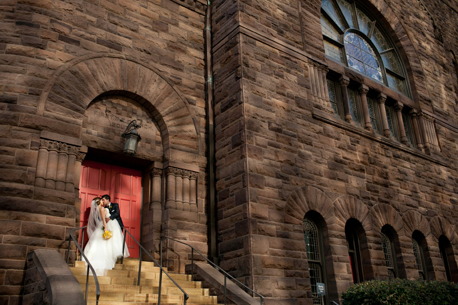 church with red door