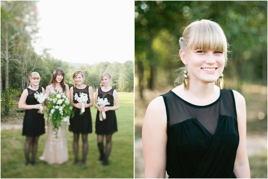 bridesmaids in black