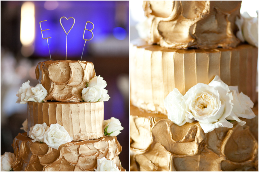 gold wedding cake