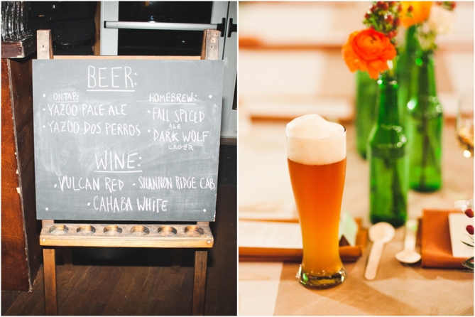 homemade craft beer at wedding