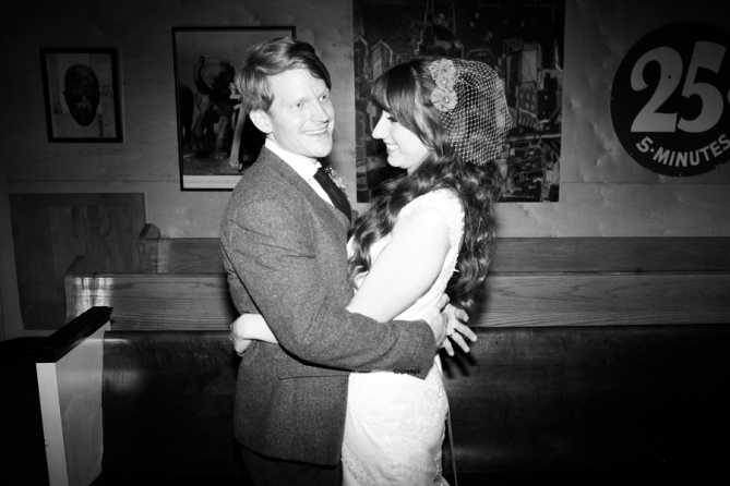 stylish bride and groom