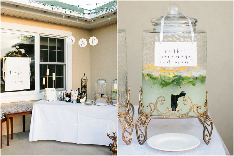 handmade wedding drinks