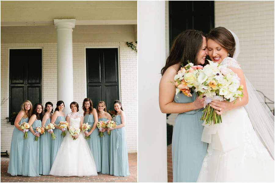 blue gray bridesmaid dresses